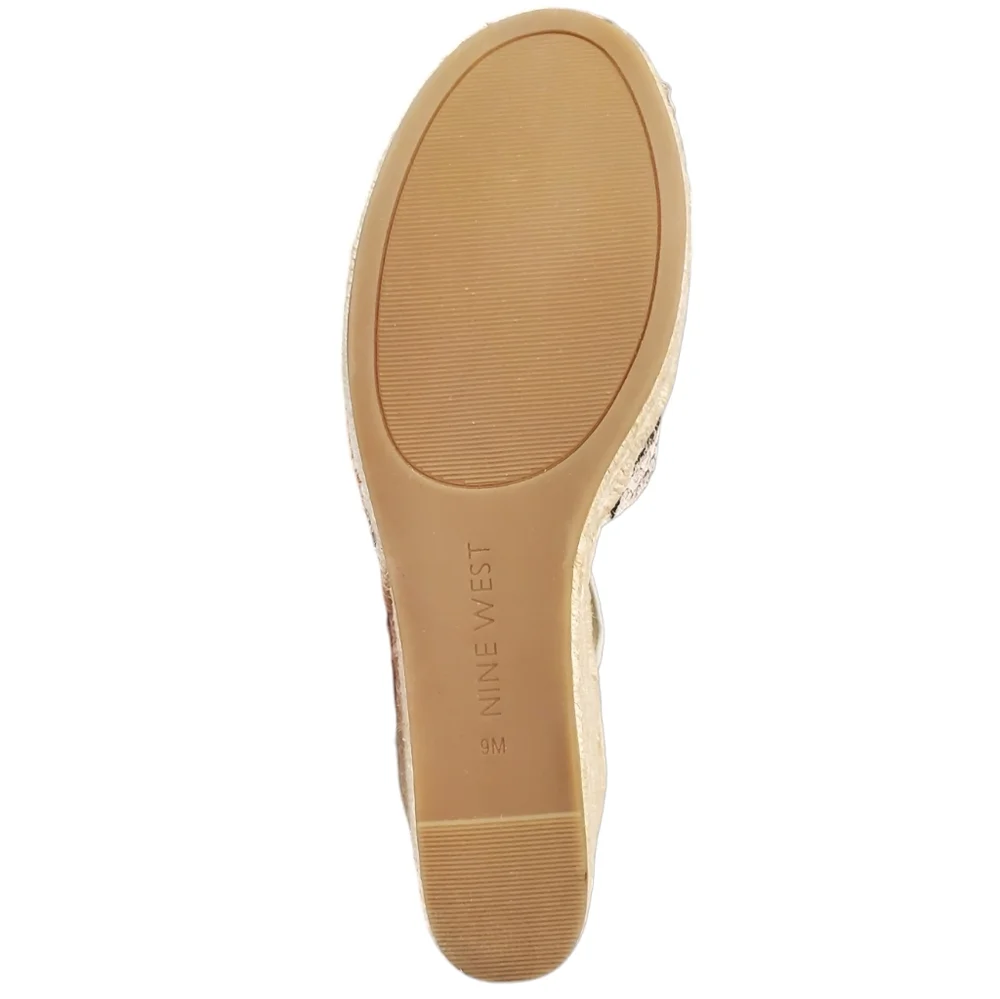 Nine West Adell Snake Espadrille Sandal Wedge Heel Size 9M